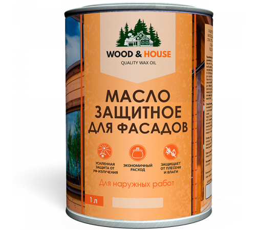 Купить МАСЛО ЗАЩИТНОЕ ДЛЯ ФАСАДОВ WOOD & HOUSE в Щелково, Московская область